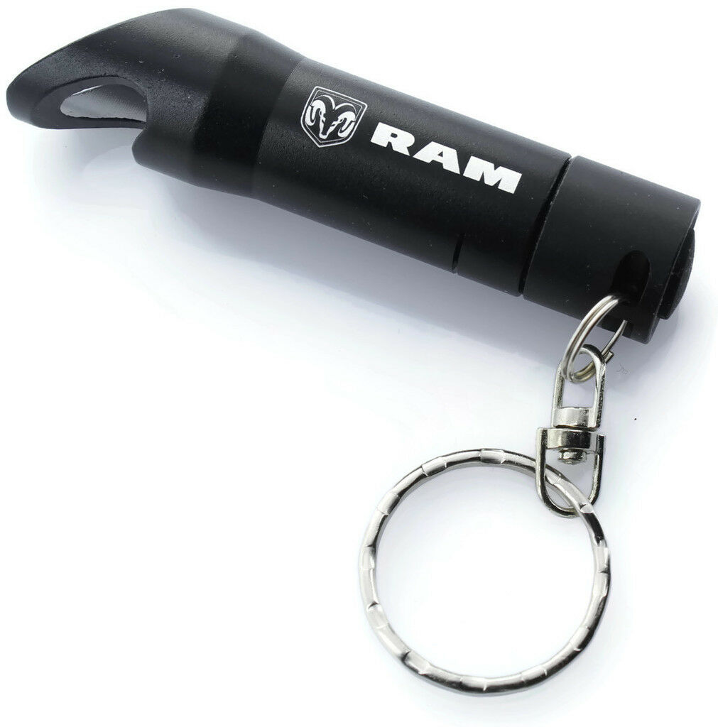 Black RAM Mini Flashlight LED Bottle Opener Key Chain